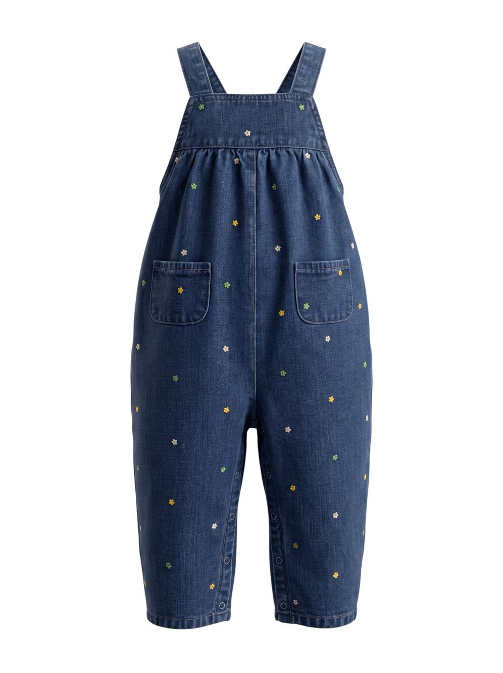 VTG Gymboree Girl’s 10-18 mo. 2002 Blue 100% Cotton Embroidered Flower Overalls